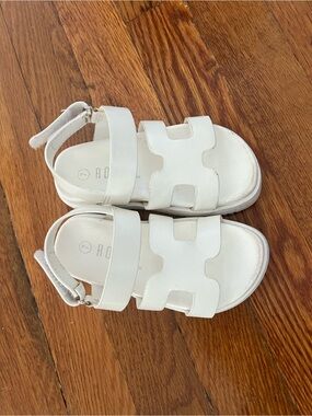 Roxy White Kids Strap Sandals